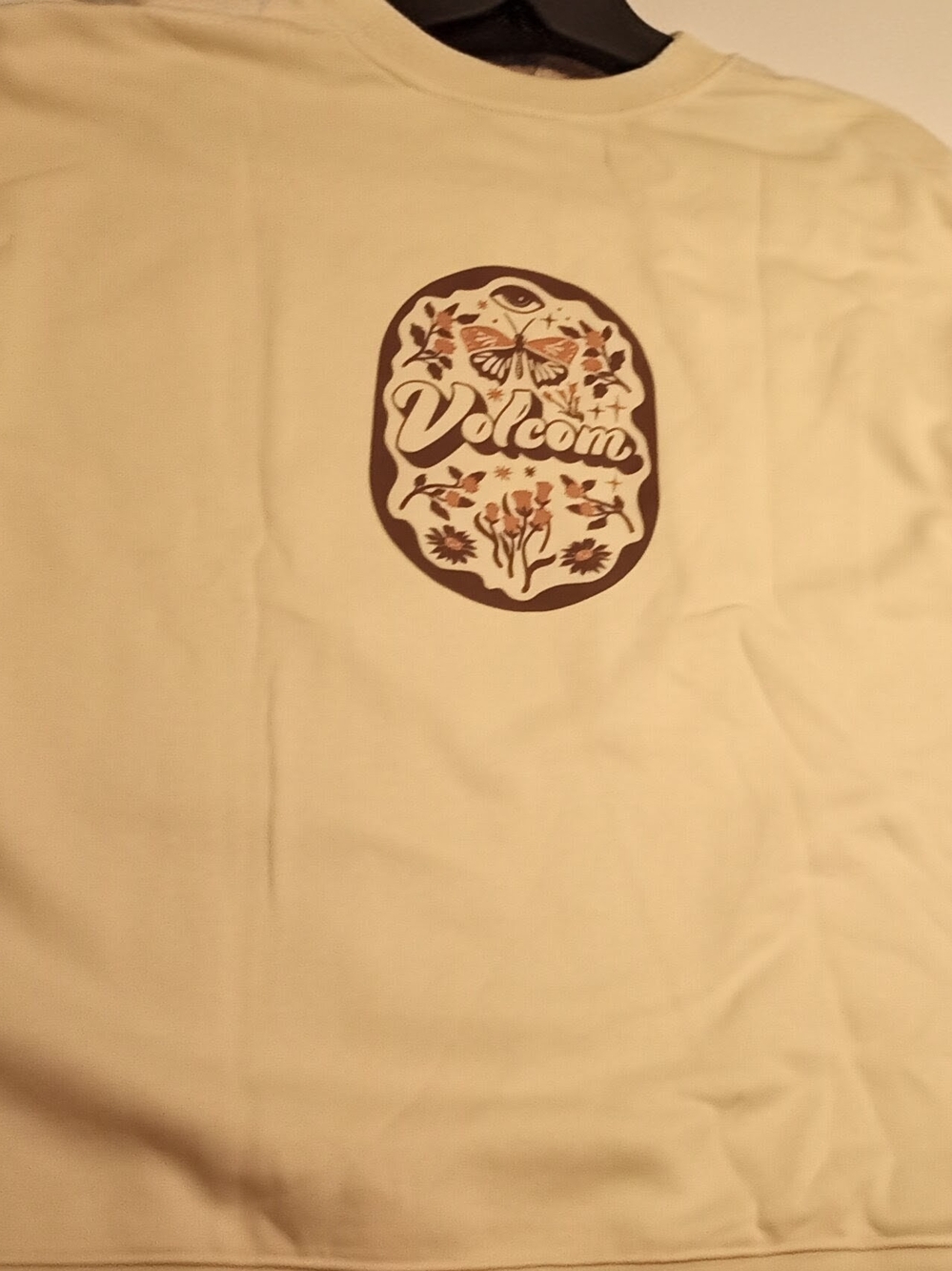 Volcom Cream Crewneck Pullover with Subtle Logo Tag - Picture 9 of 11